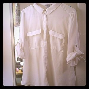 White button down blouse